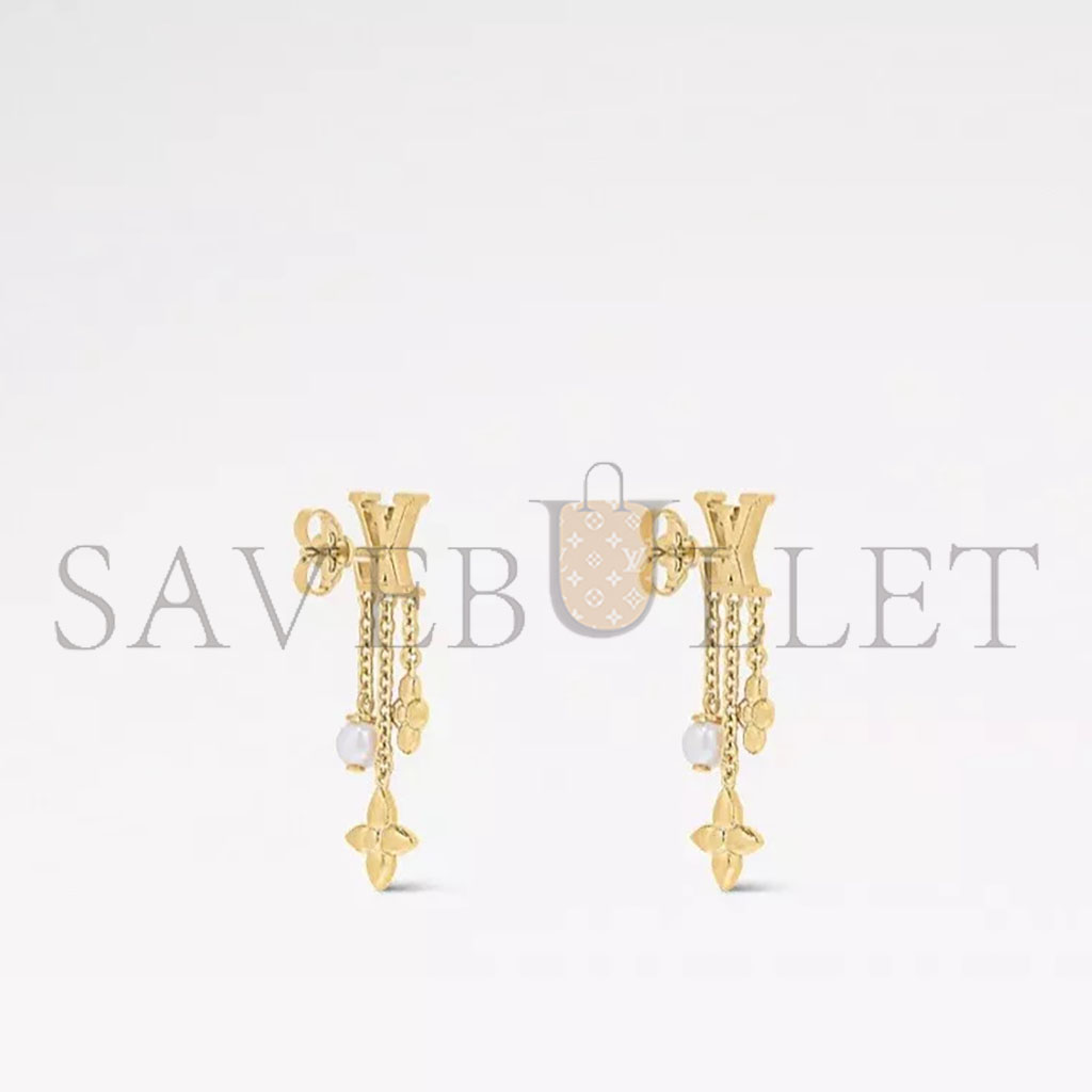 LOUIS VUITTON  LV LOUISA LOGO EARRINGS M01574